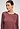 Close-up view of a women model wearing HA apple butter modal/viscose/tencel L/SLV Nightdress 100cm