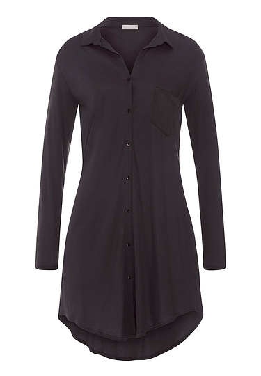 Front cutout view of HA dark mocha modal/viscose/tencel L/SLV Nightdress 90cm