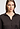 Close-up view of a women model wearing HA dark mocha modal/viscose/tencel L/SLV Nightdress 90cm