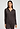 Front view of a women model wearing HA dark mocha modal/viscose/tencel L/SLV Shirt