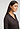 Close-up view of a women model wearing HA dark mocha modal/viscose/tencel L/SLV Shirt