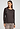 Front view of a women model wearing HA dark mocha modal/viscose/tencel L/SLV Shirt