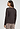 Back view of a women model wearing HA dark mocha modal/viscose/tencel L/SLV Shirt