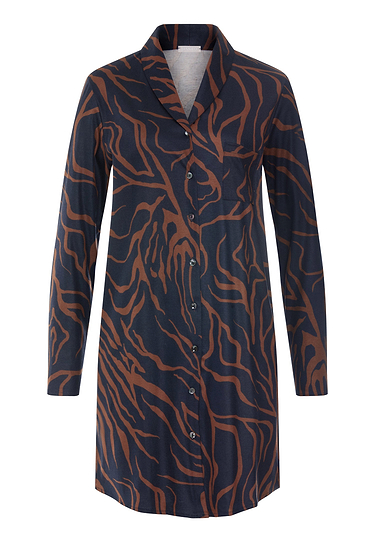 Front cutout view of HA navy wildness cotton L/SLV Nightdress 90cm