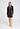 Front view of a women model wearing HA navy wildness cotton L/SLV Nightdress 90cm