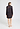 Back view of a women model wearing HA navy wildness cotton L/SLV Nightdress 90cm