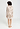 Back view of a women model wearing HA wild suede cotton L/SLV Nightdress 90cm