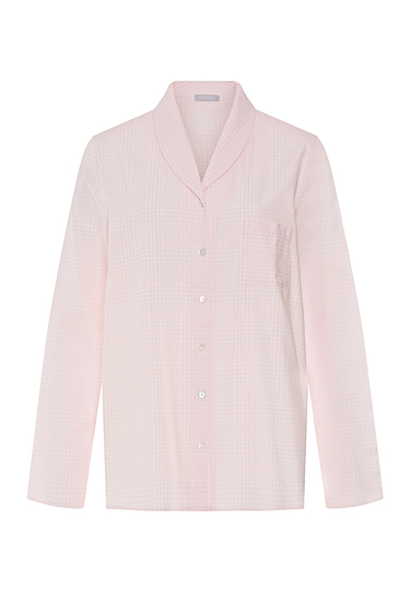 Front cutout view of HA rose check cotton L/SLV Shirt