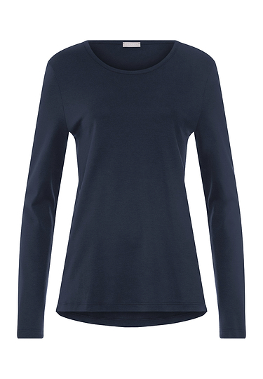 Front cutout view of HA deep navy cotton L/SLV Shirt