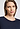 Close-up view of a women model wearing HA deep navy cotton L/SLV Shirt