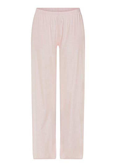 Front cutout view of HA rose check cotton Long Pants