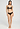 Full-body view of a women model wearing HA black microfibre Midi Briefs
