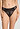 Front view of a women model wearing HA black microfibre Thong