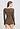 Back view of a women model wearing HA natural teak wool L/SLV Shirt