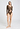 Full-body view of a women model wearing HA natural teak wool L/SLV Shirt