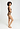 Full-body view of a women model wearing HA natural teak wool Maxi Briefs