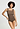 Front view of a women model wearing HA natural teak wool Tank Top