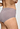 Close-up view of a women model wearing HA stormy rose cotton Maxi Briefs