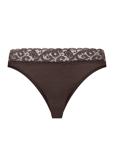 Front cutout view of HA dark mocha cotton Mini Briefs