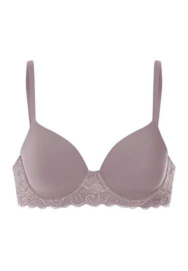 Front cutout view of HA stormy rose microfibre Padded Bra