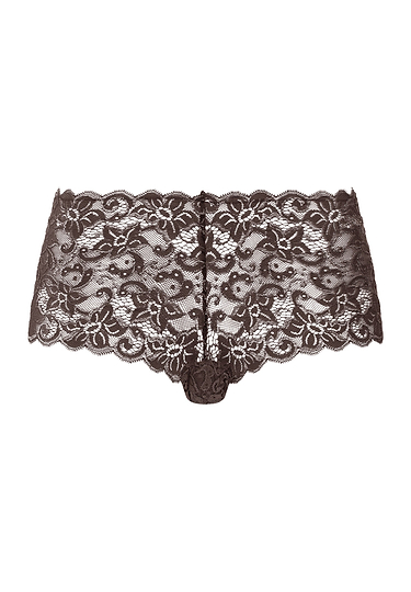 Front cutout view of HA dark mocha microfibre Panty