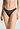 Front view of a women model wearing HA dark mocha microfibre Thong