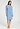 Front view of a women model wearing HA bluebird melange modal/viscose/tencel L/SLV Nightdress 100cm