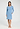 Full-body view of a women model wearing HA bluebird melange modal/viscose/tencel L/SLV Nightdress 100cm