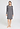 Front view of a women model wearing HA stone melange modal/viscose/tencel L/SLV Nightdress 100cm