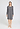 Full-body view of a women model wearing HA stone melange modal/viscose/tencel L/SLV Nightdress 100cm