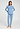 Front view of a women model wearing HA bluebird melange modal/viscose/tencel L/SLV Pajama