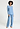 Full-body view of a women model wearing HA bluebird melange modal/viscose/tencel L/SLV Shirt