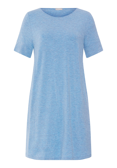 Front cutout view of HA bluebird melange modal/viscose/tencel S/SLV Nightdress 90cm