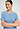 Close-up view of a women model wearing HA bluebird melange modal/viscose/tencel S/SLV Nightdress 90cm