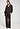 Full-body view of a women model wearing HA dark mocha cotton Cardigan