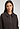 Close-up view of a women model wearing HA dark mocha cotton Cardigan