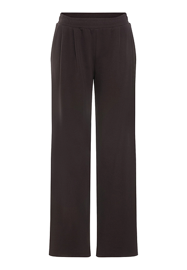 Front cutout view of HA dark mocha cotton Long Pants