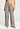 Front view of a women model wearing HA rose grey cotton Long Pants