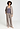 Full-body view of a women model wearing HA rose grey cotton Long Pants