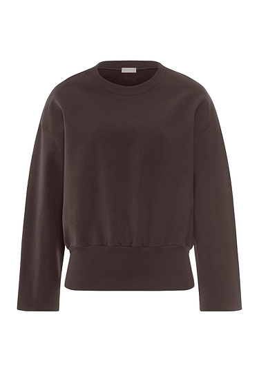 Front cutout view of HA dark mocha cotton Sweatshirt
