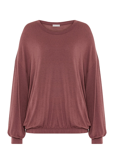 Front cutout view of HA apple butter modal/viscose/tencel L/SLV Shirt