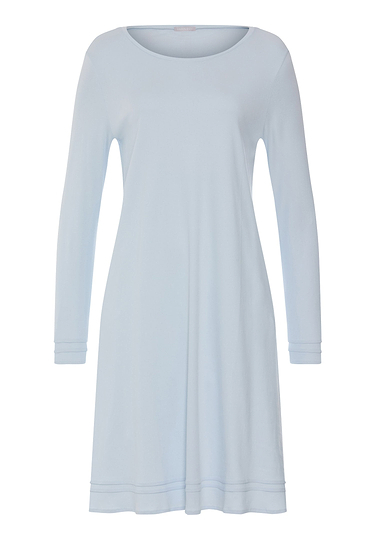 Front cutout view of HA pastel sky cotton L/SLV Nightdress 100cm