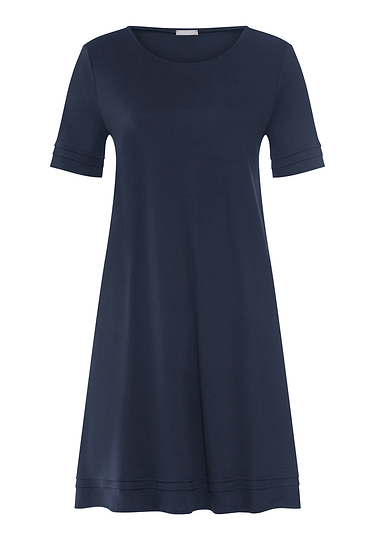 Front cutout view of HA deep navy cotton S/SLV Nightdress 95cm