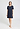 Front view of a women model wearing HA deep navy cotton S/SLV Nightdress 95cm