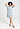 Full-body view of a women model wearing HA pastel sky cotton S/SLV Nightdress 95cm