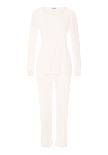 Front cutout view of HA off white cotton L/SLV Pajama