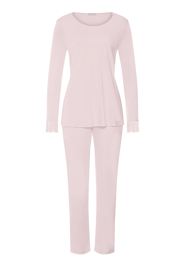 Front cutout view of HA rose bath cotton L/SLV Pajama