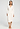 Front view of a women model wearing HA off white cotton Robe 115cm