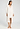 Full-body view of a women model wearing HA off white cotton Robe 115cm