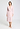 Front view of a women model wearing HA rose bath cotton Robe 115cm